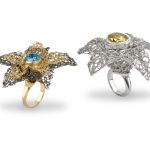 18K yellow gold, steel, blue topaz; sterling silver, citrine PASH Jewellery Design, Gillian E. Batcher