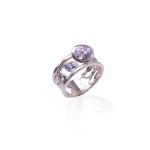 14K yellow gold, purple sapphire, blue sapphires PASH Jewellery Design, Gillian E. Batcher