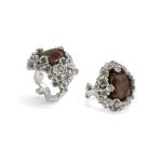 Sterling silver, fire agate, tsavorite garnets, diamonds Gillian E. Batcher, PASH Jewellery Design