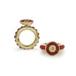 14K yellow gold, synthetic rubies PASH Jewellery Design, Gillian E. Batcher