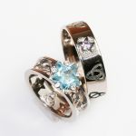 palladium white gold, blue topaz, alexandrite, cubic zirconia PASH Jewellery Design, Gillian E. Batcher