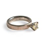 18K pink and palladium white gold mokume, 18K palladium white gold inner ring, yellow sapphire PASH Jewellery Design, Gillian E. Batcher