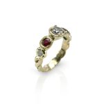 14K yellow gold, natural pink diamond, rubies, meteorite PASH Jewellery Design, Gillian E. Batcher
