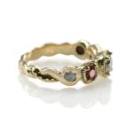 14K yellow gold, natural pink diamond, rubies, meteorite PASH Jewellery Design, Gillian E. Batcher