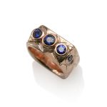 18K rose gold, sapphires PASH Jewellery Design, Gillian E. Batcher