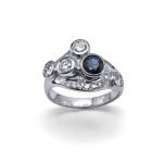 14K palladium white gold, diamonds, sapphire PASH Jewellery Design, Gillian E. Batcher